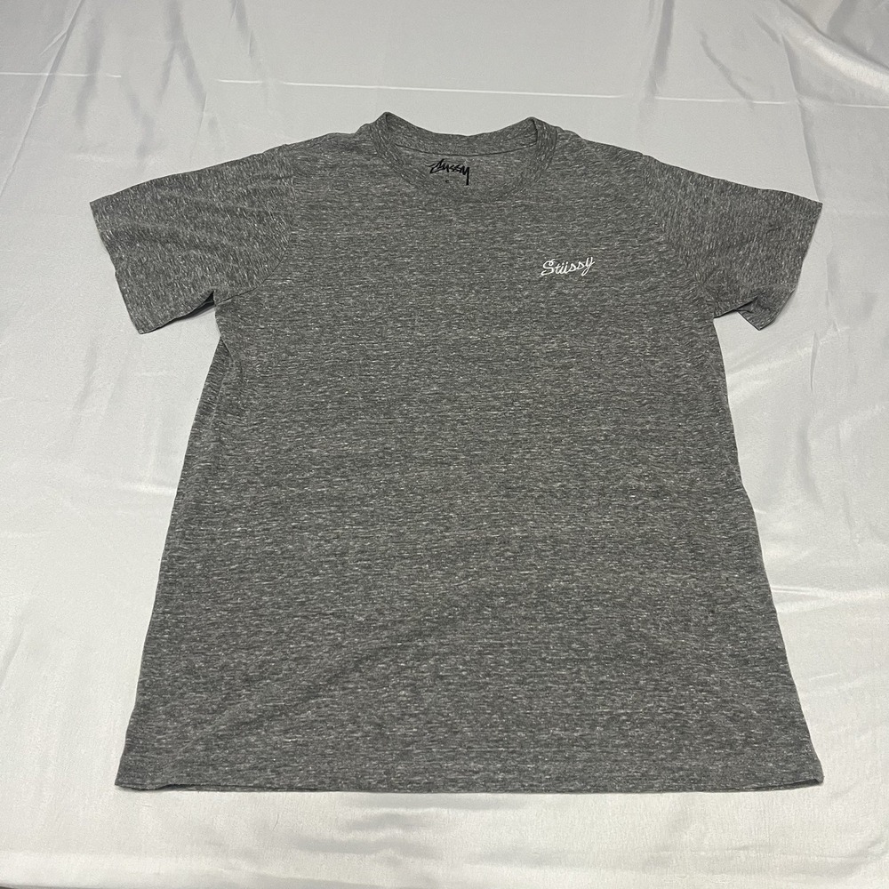 Stussy Women's T-Shirt Size Small Heather Gray Short Sleeve Skate Y2K